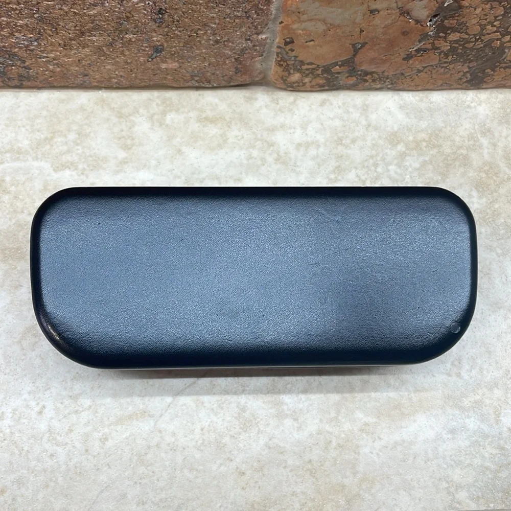 Coach Black Hard Case Eyeglasses Leather Look Logo Sunglasses Eyewear